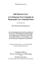 Load image into Gallery viewer, title page of Thousand Year Old Campfire, or Old Morris Cave: A Continuous Use Campsite in Mammoth Cave National Park, an Excavation