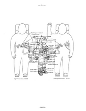 Load image into Gallery viewer, a rules section image from Apollo 47 Condensed, two astronaut outlines layered over a space suit scematic