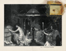 Load image into Gallery viewer, two women and a man with an axe. one woman contemplates her reflection in a mirror.