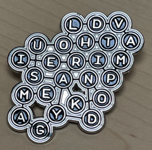 Load image into Gallery viewer, a view of a pin made up of many letters