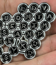 Load image into Gallery viewer, a view of a pin made up of many letters